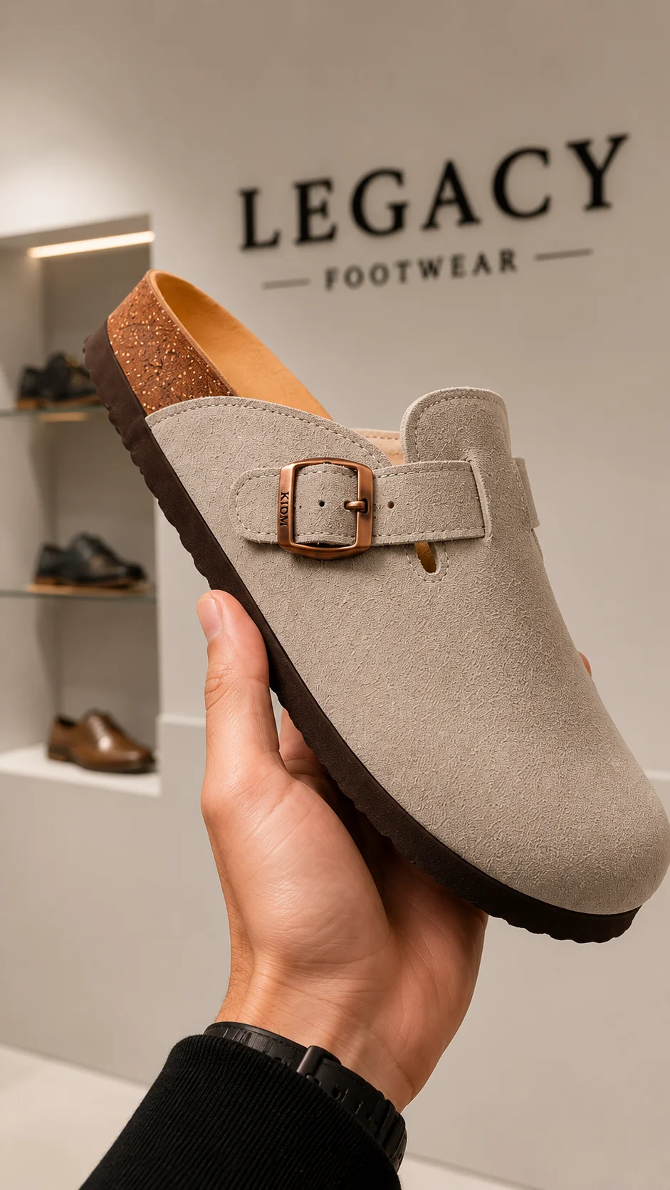 Legacy suede clog detail 2